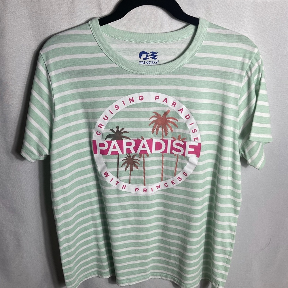 Princess Cruises Paradise Striped Graphic T Shirt Women's Size XL